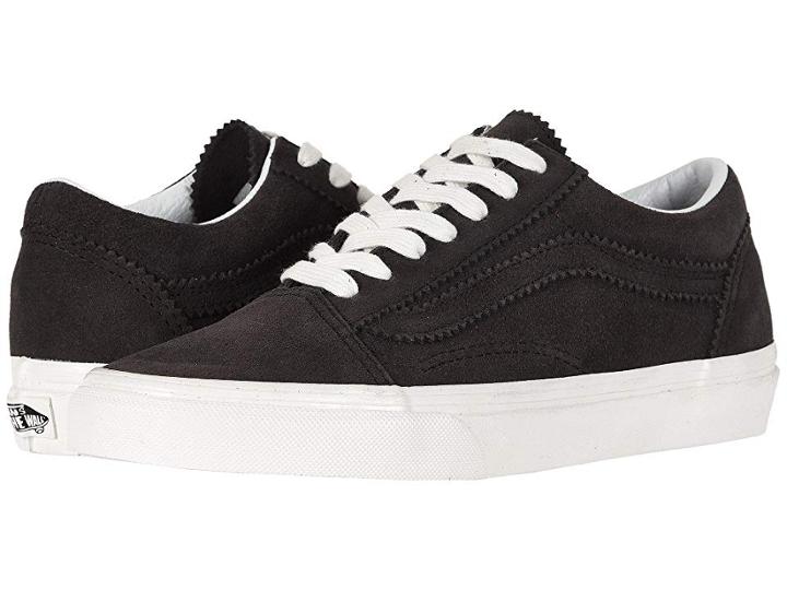 Vans Old Skooltm ((pinked Suede) Licorice/blanc De Blanc) Skate Shoes