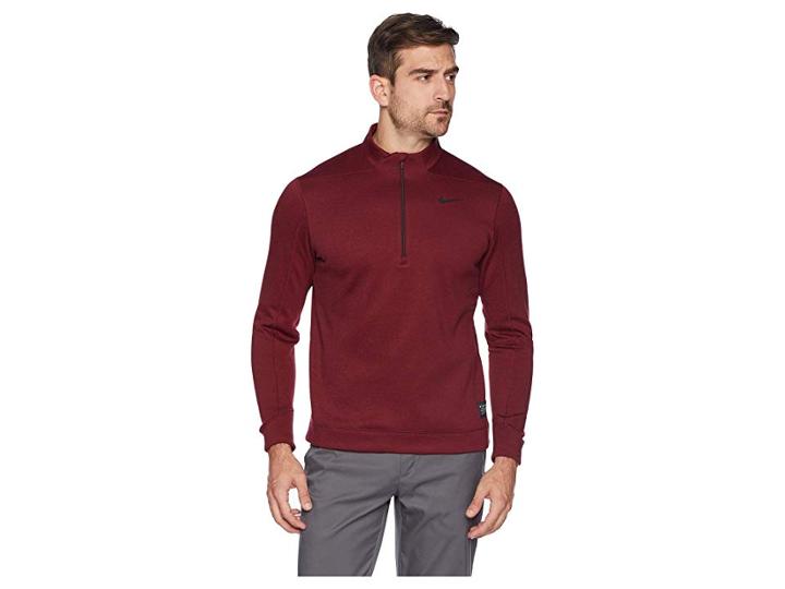 Nike Golf Therma Repel 1/2 Zip Top (burgundy Crush/heather/black) Men's Clothing