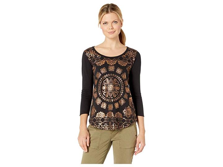 Lucky Brand Foil Medallion Tee (lucky Black) Women's T Shirt