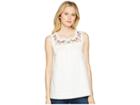 Joules Carlie Sleeveless Top With Embroidered Panel (cream) Women's Sleeveless