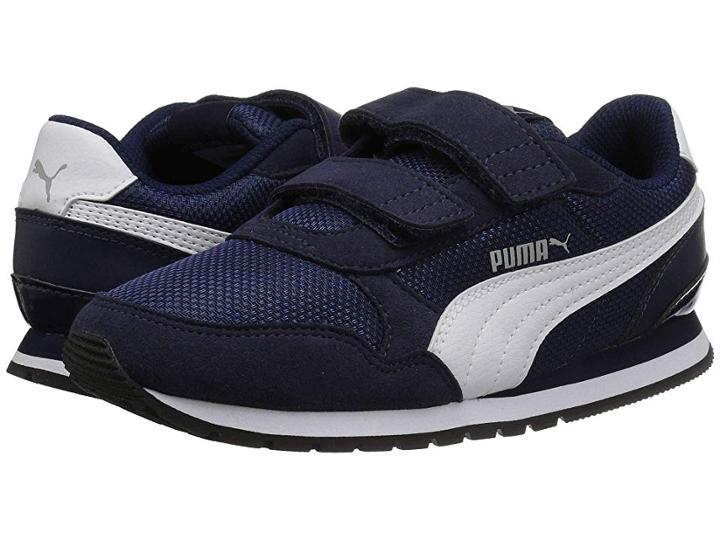 Puma Kids St Runner V2 Mesh V (little Kid) (peacoat/puma White) Boy's Shoes