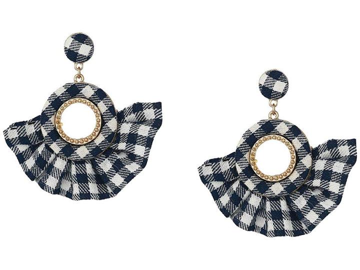 Shashi Isa Fan Earrings (dark Denim Blue) Earring