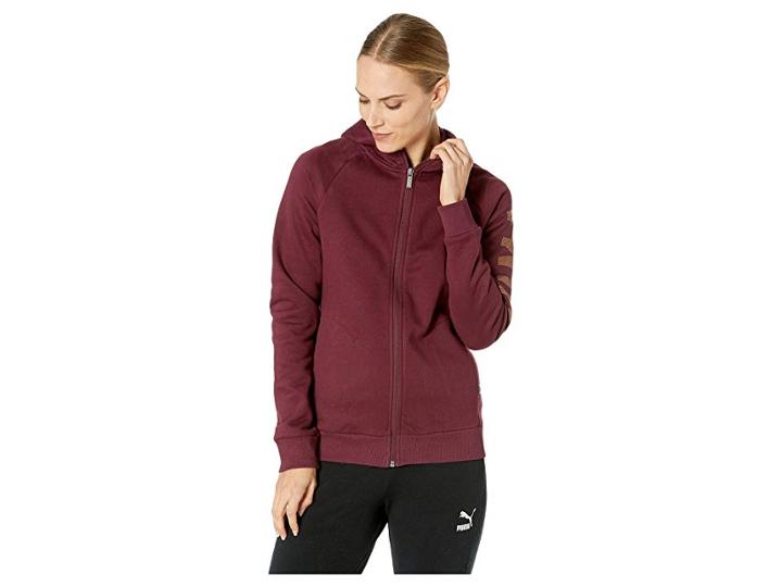 Puma Athletic Full Zip Fleece Hoodie (fig) Women's Sweatshirt