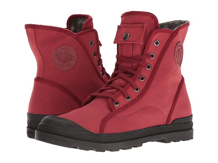 Palladium Pampa M65 Hi Lp (maroon/black/floral Lining) Women's Lace-up Boots