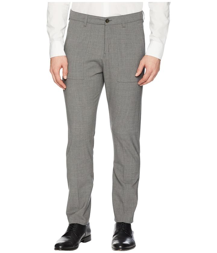 Eleventy Flat Front Wool Stretch Fatique Pants (medium Grey) Men's Casual Pants