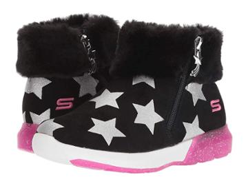 Skechers Kids Shimmer Lights 10975l Lights (little Kid/big Kid) (black/hot Pink) Girl's Shoes