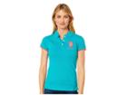 U.s. Polo Assn. Contrast Patch Big Pony Polo Shirt (shocking Peacock) Women's Clothing
