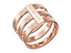 Michael Kors Tri Stack Open Pave Bar (rose Gold) Ring