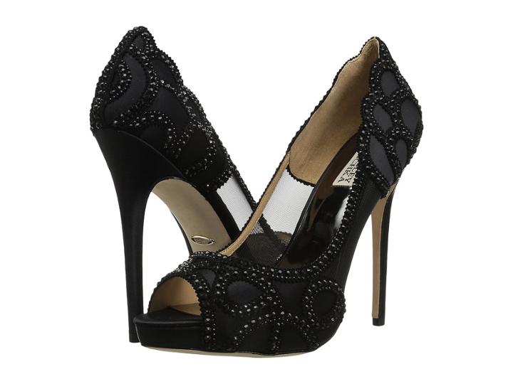 Badgley Mischka Witney (black Satin/suede) High Heels