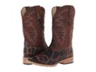 Roper Square Toe Leopard Print Cowboy Boot (brown Leopard Print/canvas Vamp) Cowboy Boots