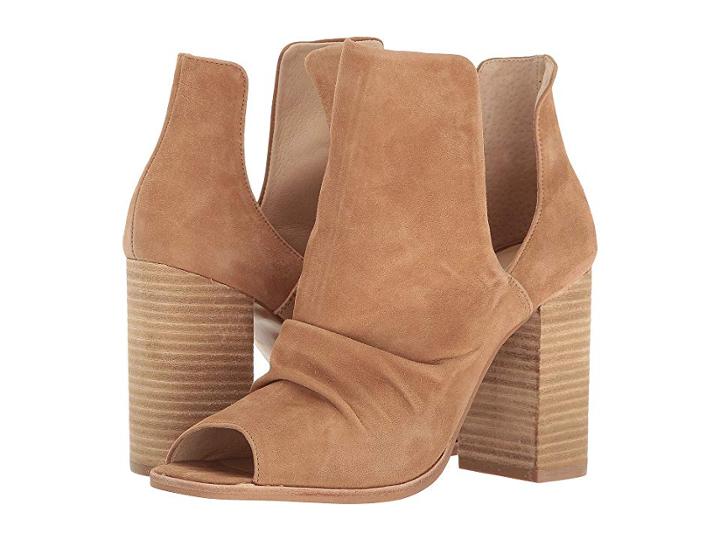 Kristin Cavallari Lash Peep Toe Bootie (camel Kid Suede) Women's Shoes
