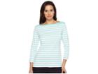 Pendleton Trimmed Stripe Tee (aqua Sky/white Stripe) Women's T Shirt