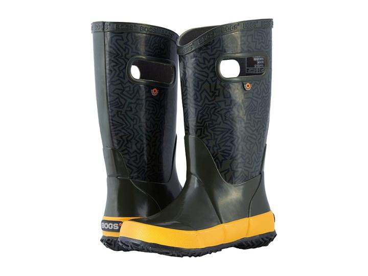 Bogs Kids Rain Boot Maze (toddler/little Kid/big Kid) (dark Green Multi) Boys Shoes