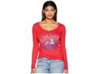 Champion College Arizona Wildcats Long Sleeve V-neck Tee (scarlet) Women's T Shirt