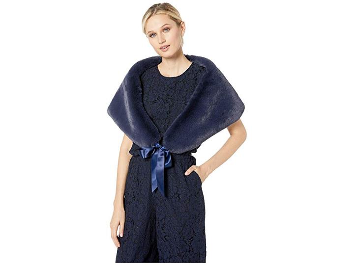 Echo Design Faux Fur Stole (navy) Women's Clothing