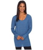 Lucy Take A Pause Long Sleeve Tunic (poseidon Heather) Women's Long Sleeve Pullover