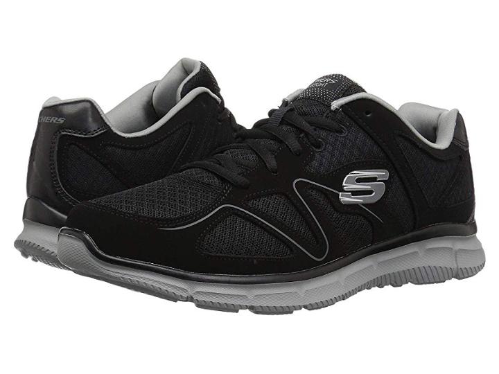 Skechers Satisfaction Flash Point (black/gray) Men's Shoes