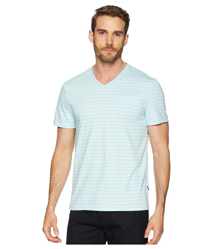 Calvin Klein All Over Stripe Pocket T-shirt (plume Combo) Men's T Shirt