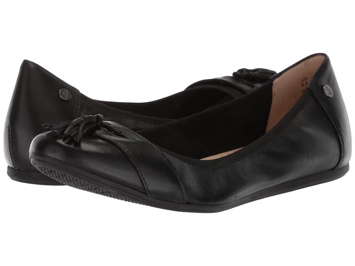 Hush Puppies Heather Tassel (black Leather) Women's Flat Shoes