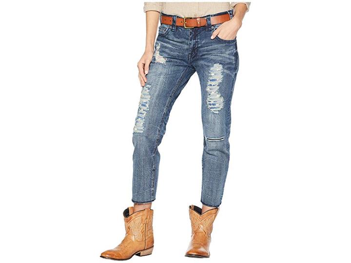 Rock And Roll Cowgirl Boyfriend Crop In Dark Vintage W5-6677 (dark Vintage) Women's Jeans