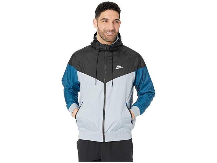 Nike Nsw Windrunner Hoodie Jacket (obsidian Mist/black/blue Force/sail) Men's Coat