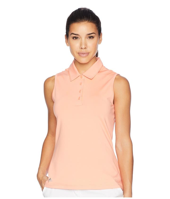 Adidas Golf Ultimate Sleeveless Polo (chalk Coral) Women's Sleeveless
