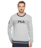 Fila Locker Room Sweatshirt (grey Heather/varsity Heather/navy) Men's Sweatshirt
