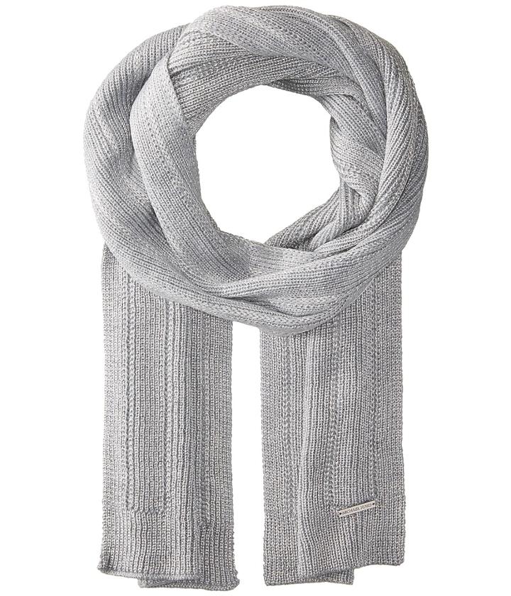 Michael Michael Kors Lady-like Metallic Muffler (pearl/silver) Scarves