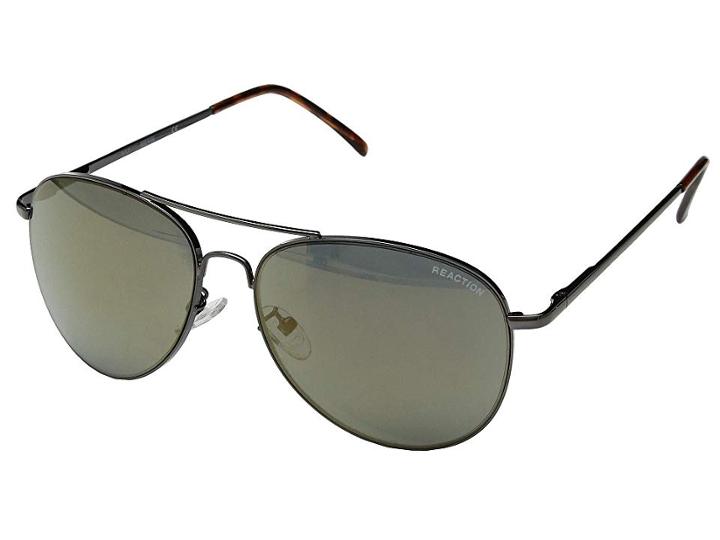 Kenneth Cole Reaction Kc1268 (shiny Gunmetal/smoke Mirror) Fashion Sunglasses