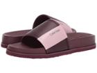 Calvin Klein Mackee (bordeaux Nappa/water Transfer Logo Print) Men's Sandals