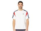 Fila Heritage Tennis Color Blocked Crew (white/navy/chinese Red) Men's Short Sleeve Pullover