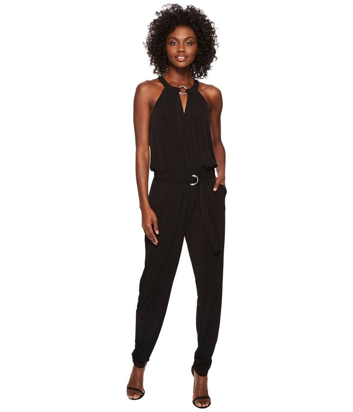 Michael Michael Kors Ring Neck Jumpsuit (black) Women's Jumpsuit & Rompers One Piece