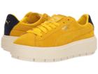 Puma Suede Platform Trace Bold (lemon/evening Blue) Women's Shoes