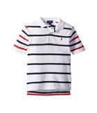 Polo Ralph Lauren Kids Cotton Mesh Polo Shirt (little Kids/big Kids) (pure White Multi) Boy's Short Sleeve Pullover