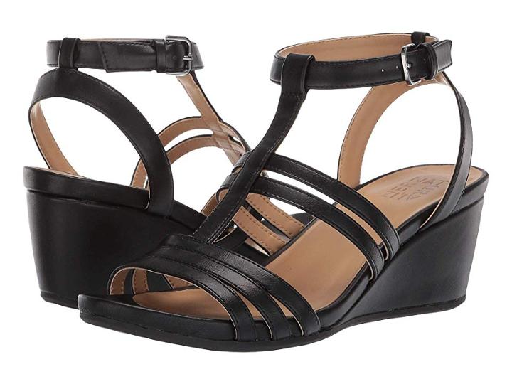 Naturalizer Alisa (black Smooth) Women's Wedge Shoes