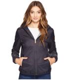 Save The Duck Hooded Reversible Nylon To Milky Coating Fabric (blue/black) Women's Coat
