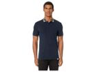 Versace Collection Polo With Collar Detail (navy) Men's Clothing