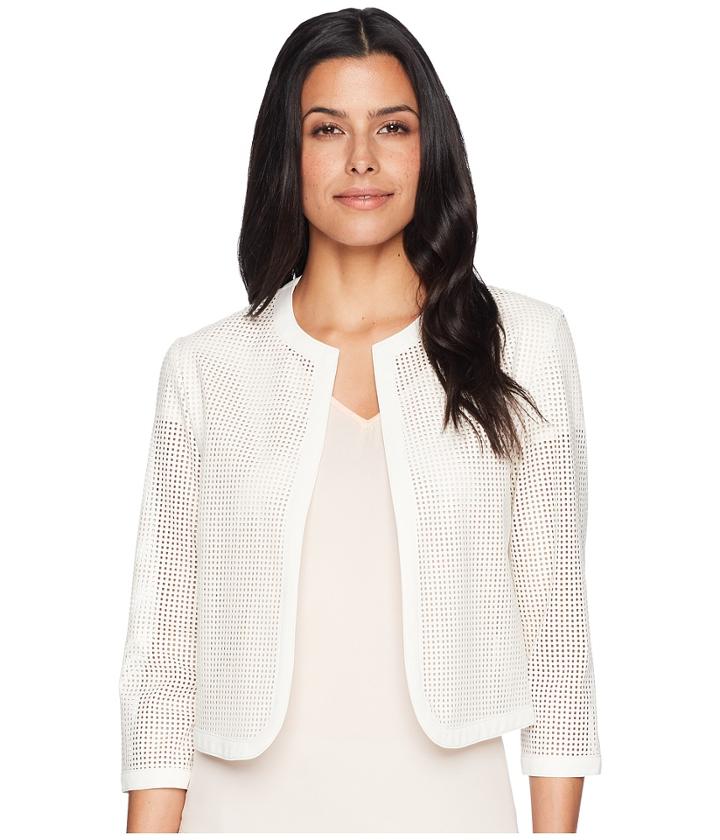Anne Klein Faux Leather Jacket (white) Women's Coat