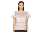 Kate Spade New York Stripe Drop Shoulder Tee (off-white/suntan) Women's T Shirt
