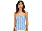 Shoshanna Ombre Textured Stripe Ring Tankini Top (blue/white) Women's Swimwear