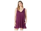Becca By Rebecca Virtue Plus Size Tank Dress Cover-up (merlot) Women's Swimwear