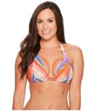 Luli Fama Bellamar D/dd Cup Triangle Halter Top (multi) Women's Swimwear