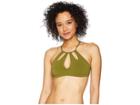 Robin Piccone Luca High Neck Cut Out Top (moss) Women's Swimwear