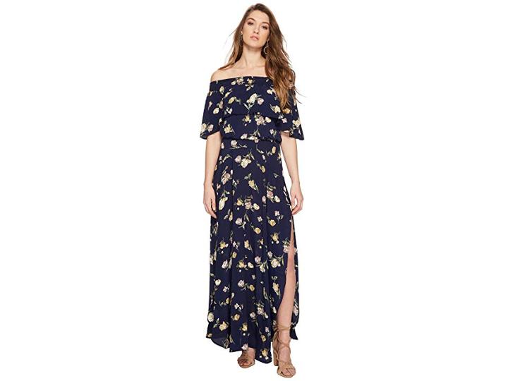 Flynn Skye Miranda Maxi Dress (deep Blue Blooms) Women's Dress