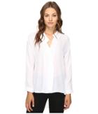 Heather Long Sleeve Silk Collared Blouse (white) Women's Clothing