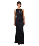 Adrianna Papell Cable Sequin And Stretch Taffeta Gown (navy) Women's Dress