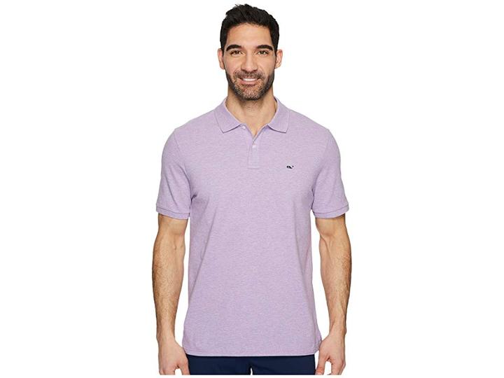 Vineyard Vines Stretch Pique Heather Polo (sea Urchin) Men's Clothing