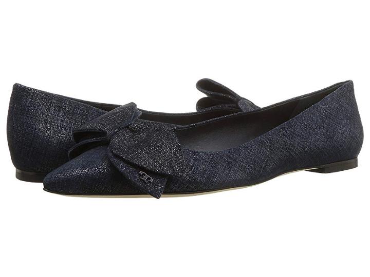 Tory Burch Rosalind Ballet Flat (navy) Women's Shoes