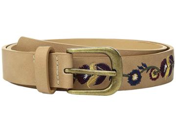 Lodis Accessories Floral Embroidered Belt (tan) Women's Belts