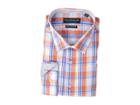 Nick Graham Yarn-dye Plaid Stretch Shirt (orange) Men's Long Sleeve Button Up